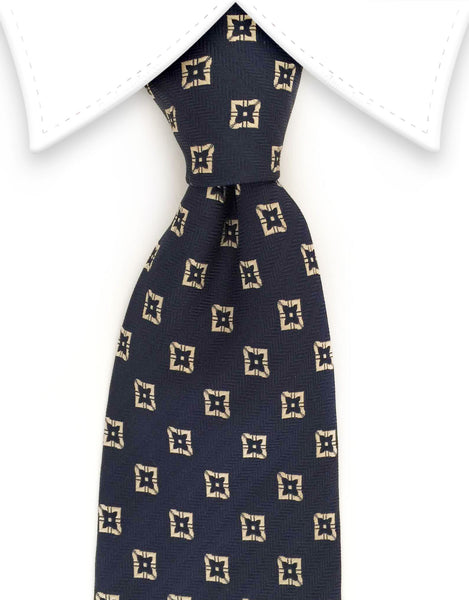 Navy and gold tie