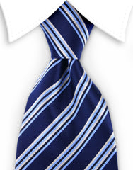 Navy blue & yellow striped tie