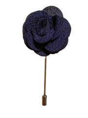 Navy Blue Lapel Flower Stick Pin