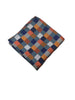Blue, Orange & Silver Checkered Pocket Square