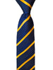 Boy's Zipper Navy and Orange Striped Silk Necktie