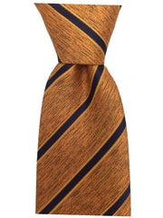 Orange and Navy Blue Striped Men's Tie