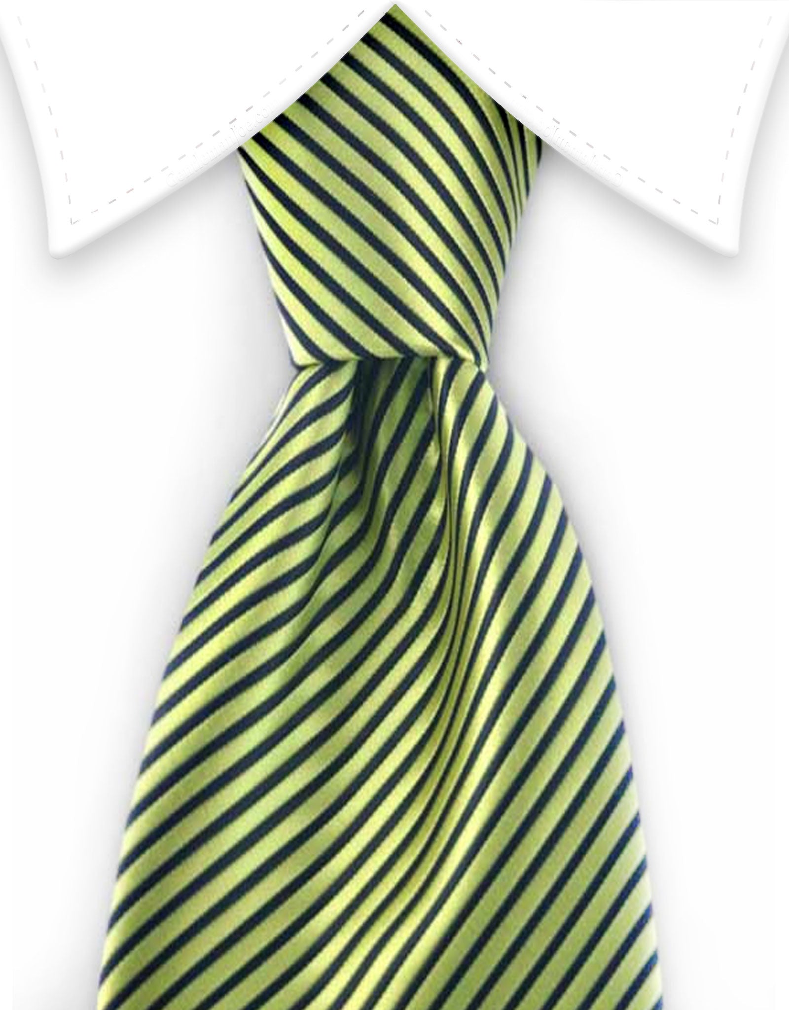 Neon green striped tie