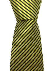 Neon Yellow and Black Pinstriped Teen Tie