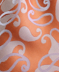 orange paisley mens tie