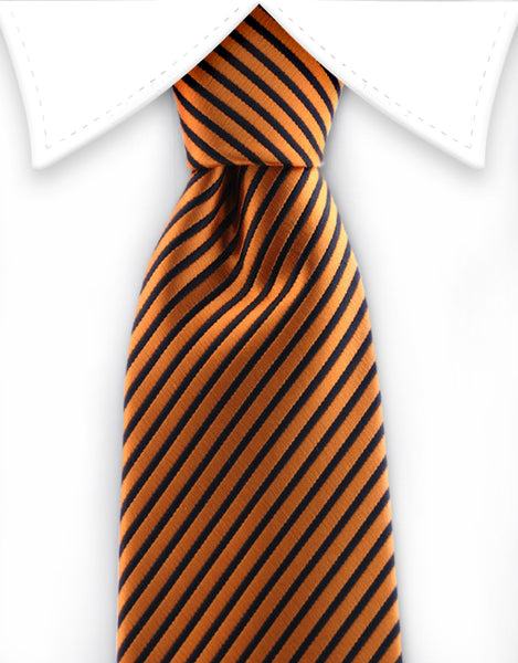 Orange and Black Striped Boy's Tie