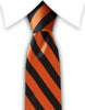 orange and black stripe tie