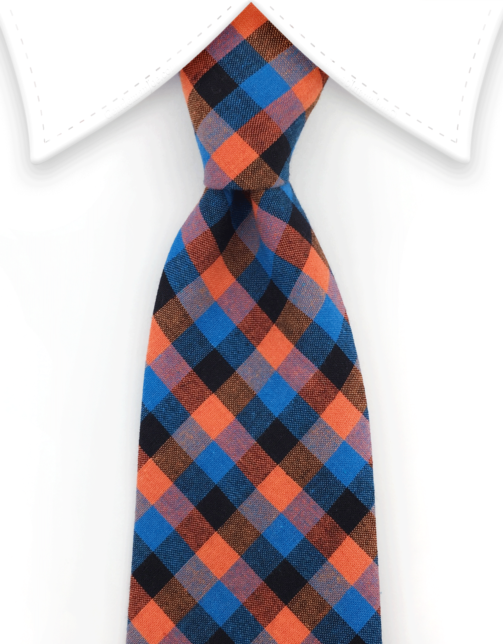 Orange & Blue Cotton Necktie