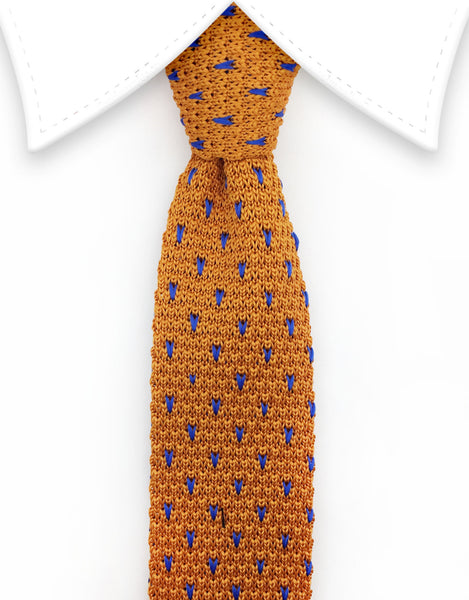 Orange & Blue Knitted Tie