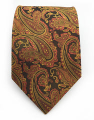 orange gold paisley necktie