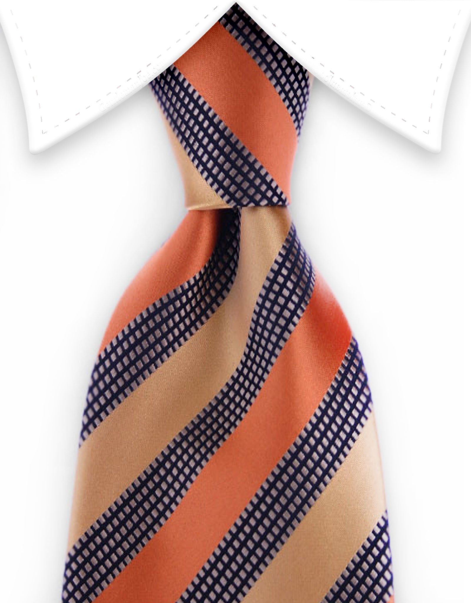 Orange, apricot & black striped tie