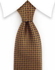 copper orange & navy blue necktie