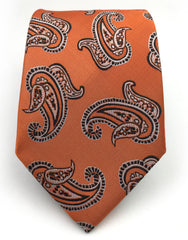 Orange Paisley Necktie