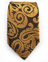 copper orange paisley tie
