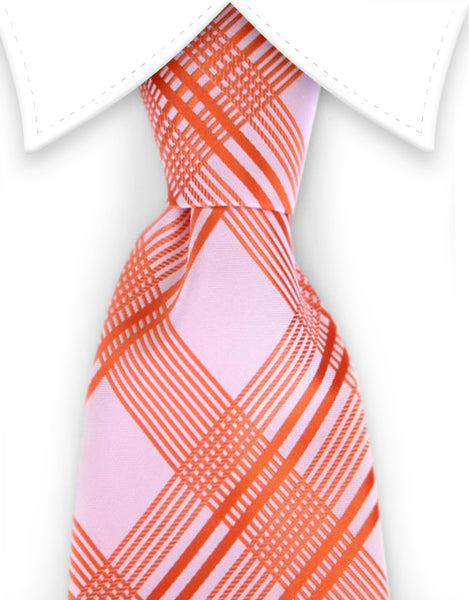 Orange plaid tie