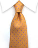 orange tie with purple polka dots