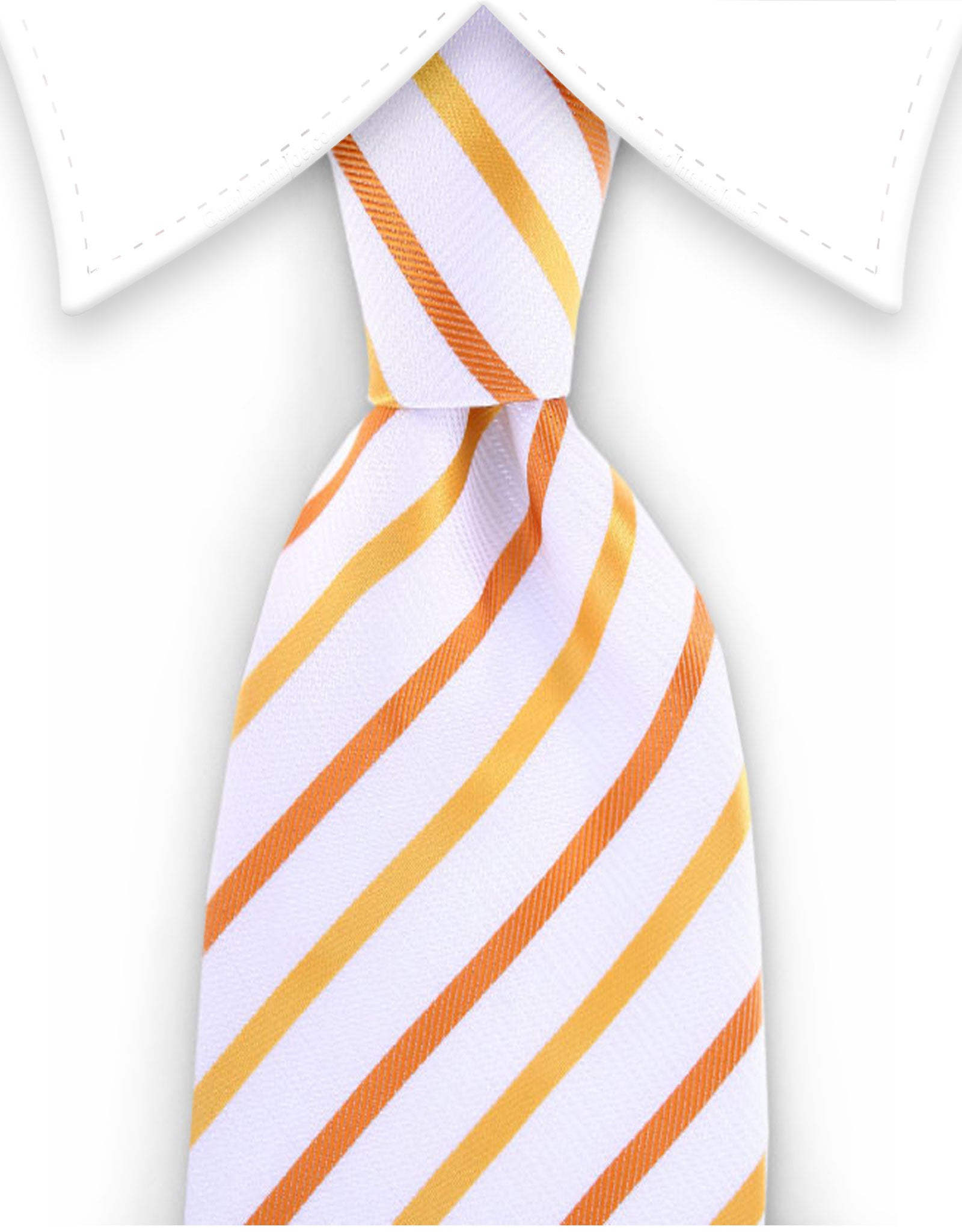 white orange stripe extra long tie