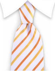 white orange stripe extra long tie