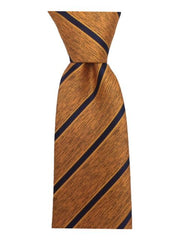 Orange and Navy Blue Striped Men's Tie