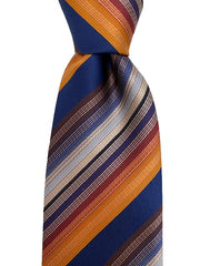 Orange, Blue, Red, Brown, Striped Tie