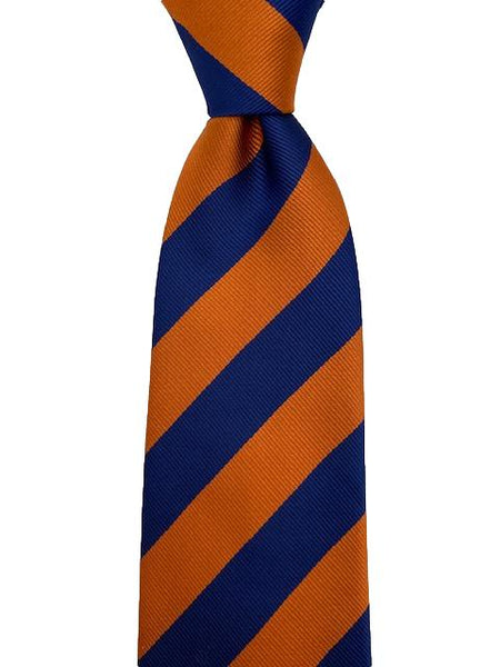Blue and Orange Extra Long Striped Tie