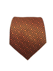 Orange and Black Extra Long Geometric Tie