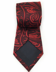 red and black floral tie