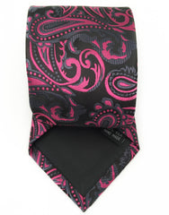 black and pink paisley tie