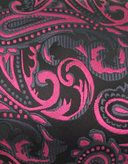 Fuchsia Pink Paisley Necktie & Pocket Square Set