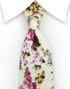 pale yellow and pink floral tie