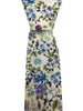 Pale Yellow Skinny Cotton Floral Tie