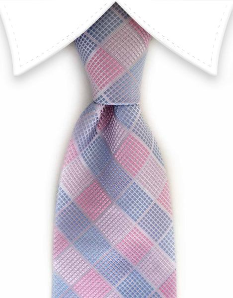 pastel blue and pink tie