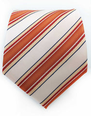 Blush peach and orange striped mens tie