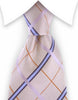 Vanilla and blue plaid tie
