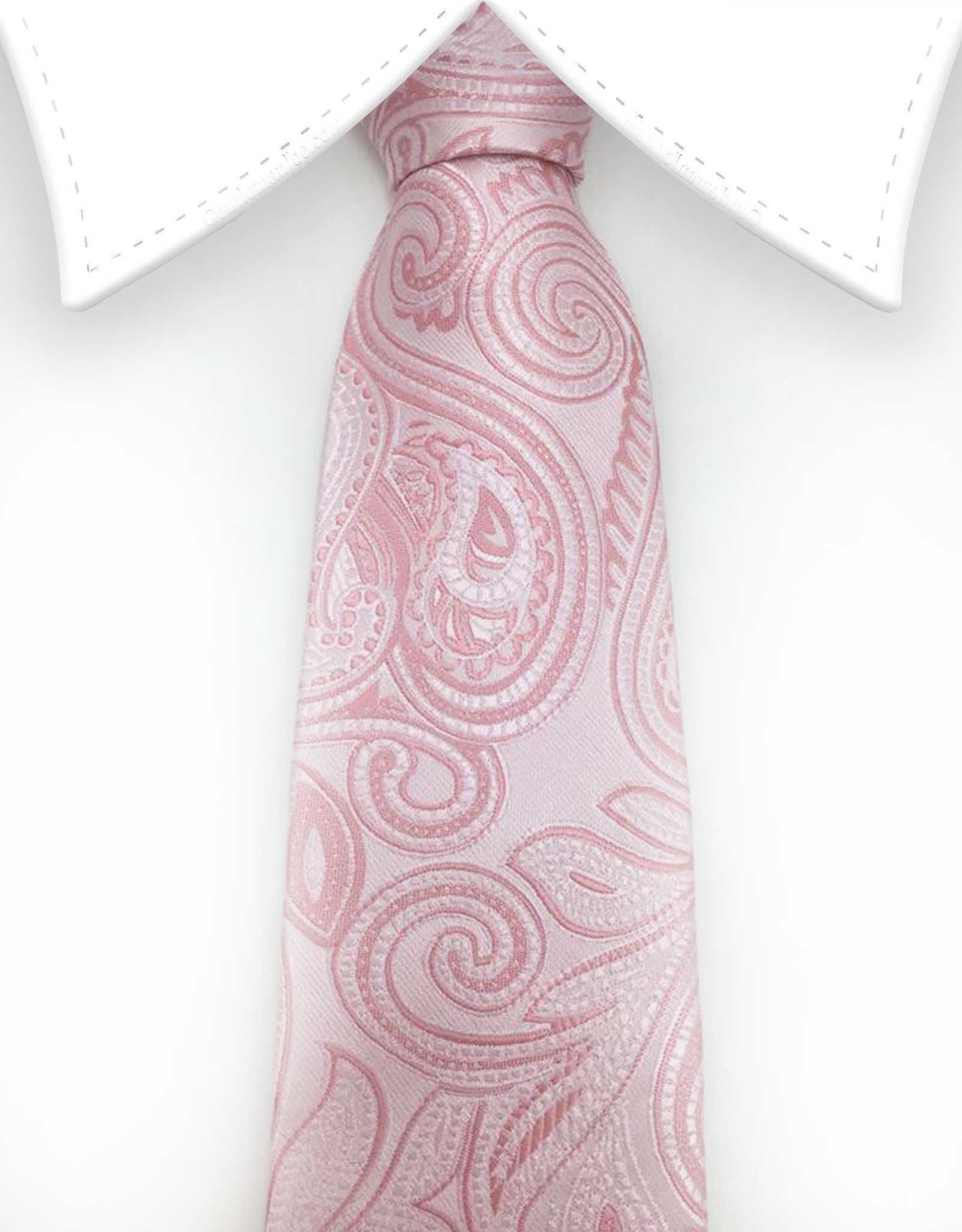 light pink paisley skinny tie