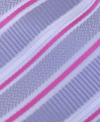 Silver & Pink Striped Tie