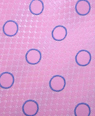Pink Silk Tie with Blue Circles