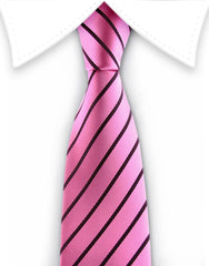 pink & black skinny necktie