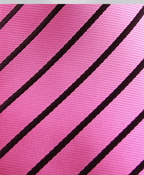 Pink & Black Striped Pocket Square