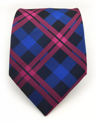 Royal Blue, Navy & Pink Necktie