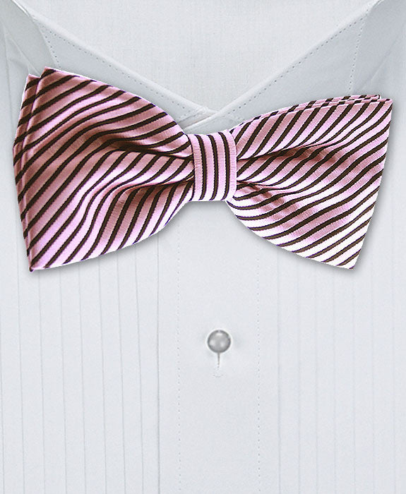 Blush Pink & Black Striped Bowtie GentlemanJoe Blush Pink & Black Striped Bowtie GentlemanJoe