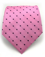 pink tie with purple polka dots