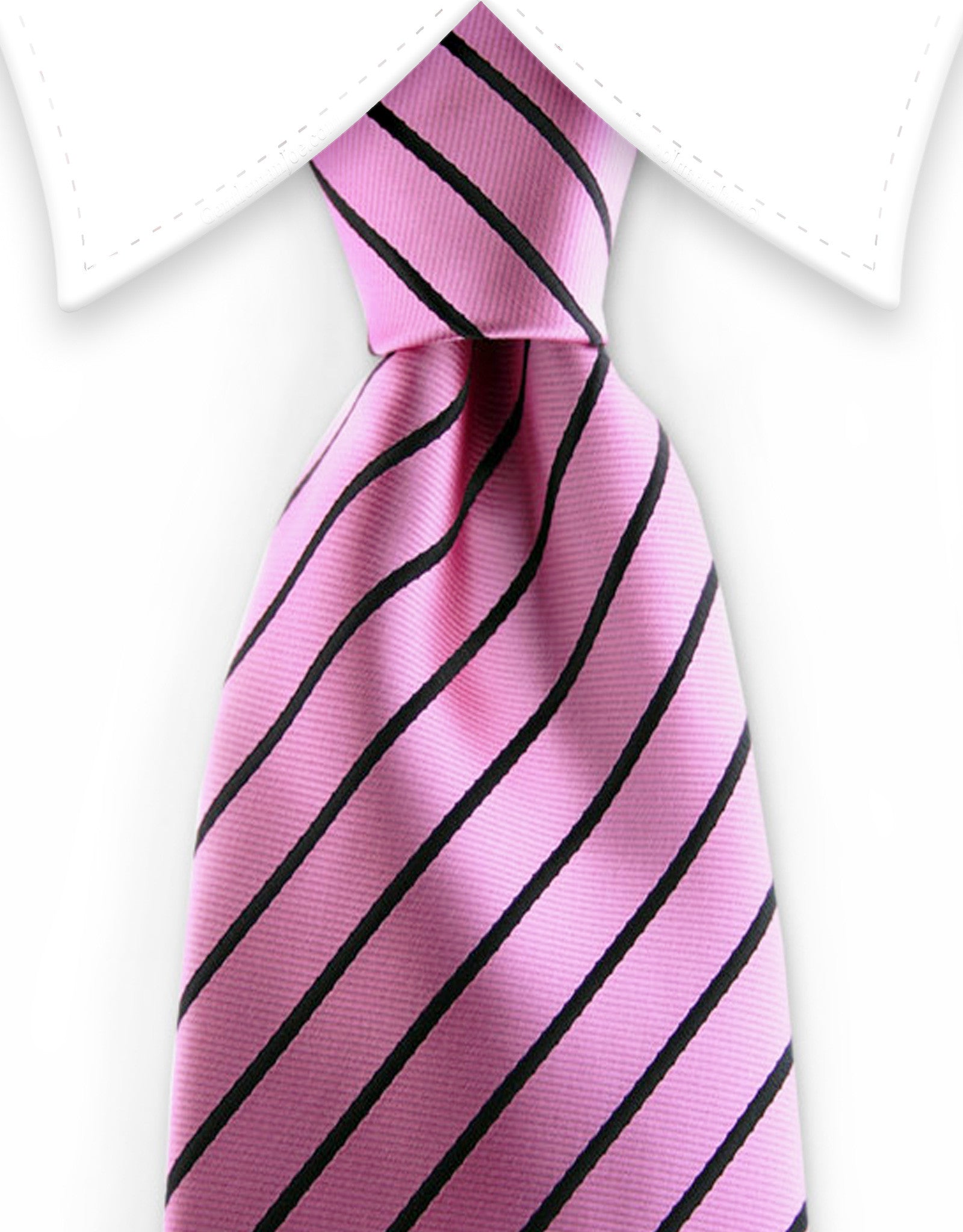 pink tie with black stripes