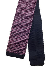 Light Pink and Dark Navy Knit Necktie