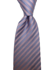Blush Pink and Light Blue Men's Striped Tie