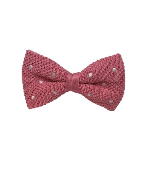 Rose Pink and White Polka Dot Knitted Bow Tie