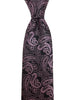 Black Men's Necktie with Pink Paisley Design