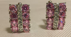 pink crystal cuff links