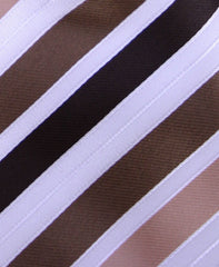 Brown & White Striped Necktie