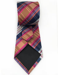 Butterscotch, navy and pink tie
